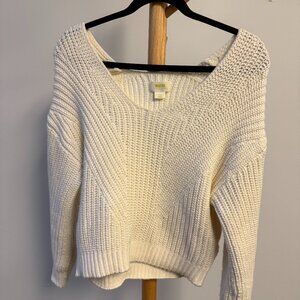 Anthropologie Maeve V-Neck Sculptured Pullover Sweater